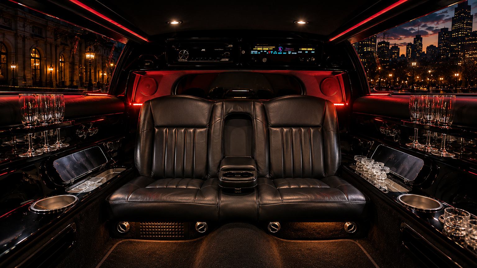 Elegant limousine interior lighting