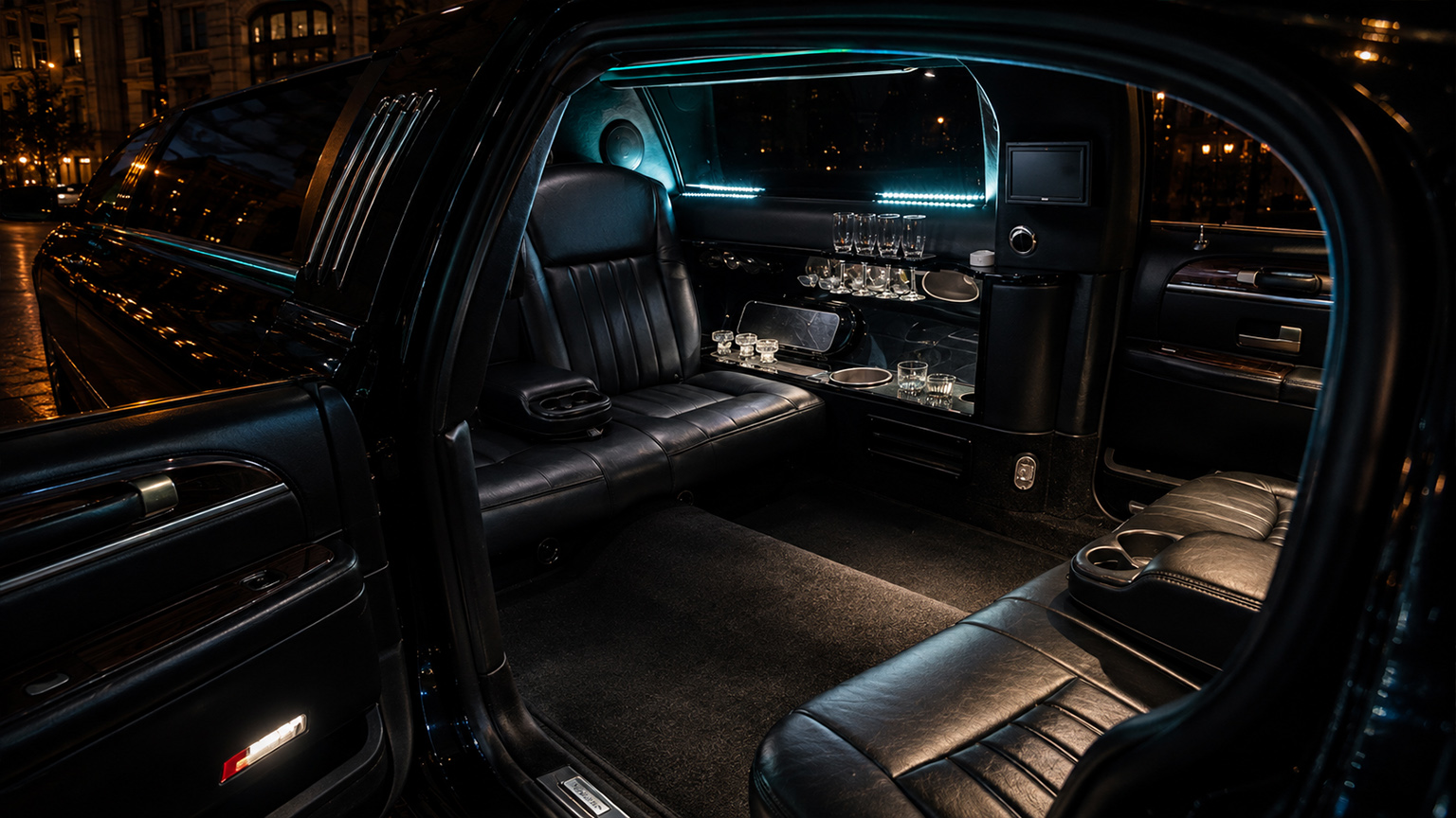 Spacious limousine interior